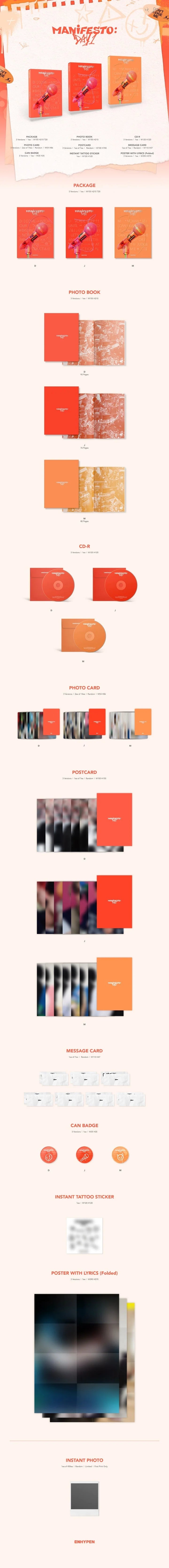 ENHYPEN - MANIFESTO : DAY 1 [3rd Mini Album]