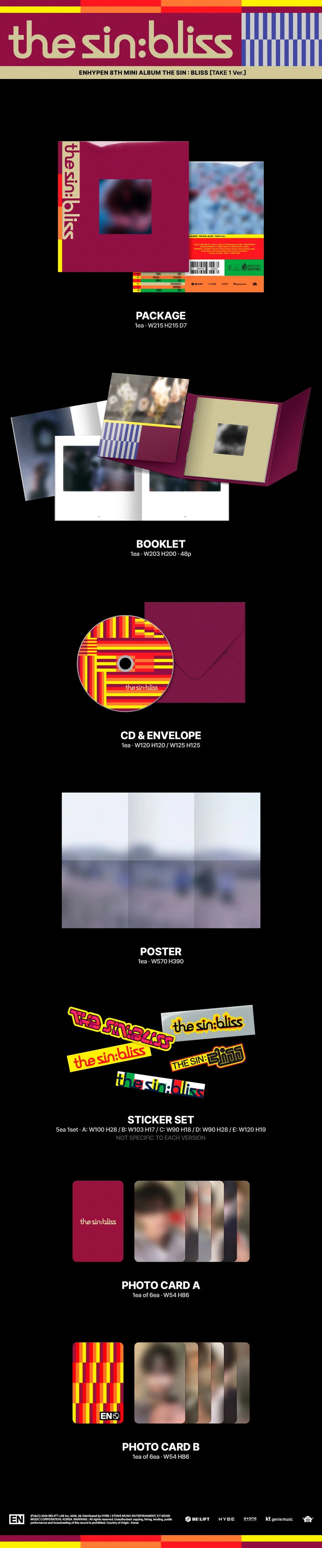 [PRE-ORDER] ENHYPEN - [THE SIN : BLISS] 8th Mini Album TAKE RANDOM Version